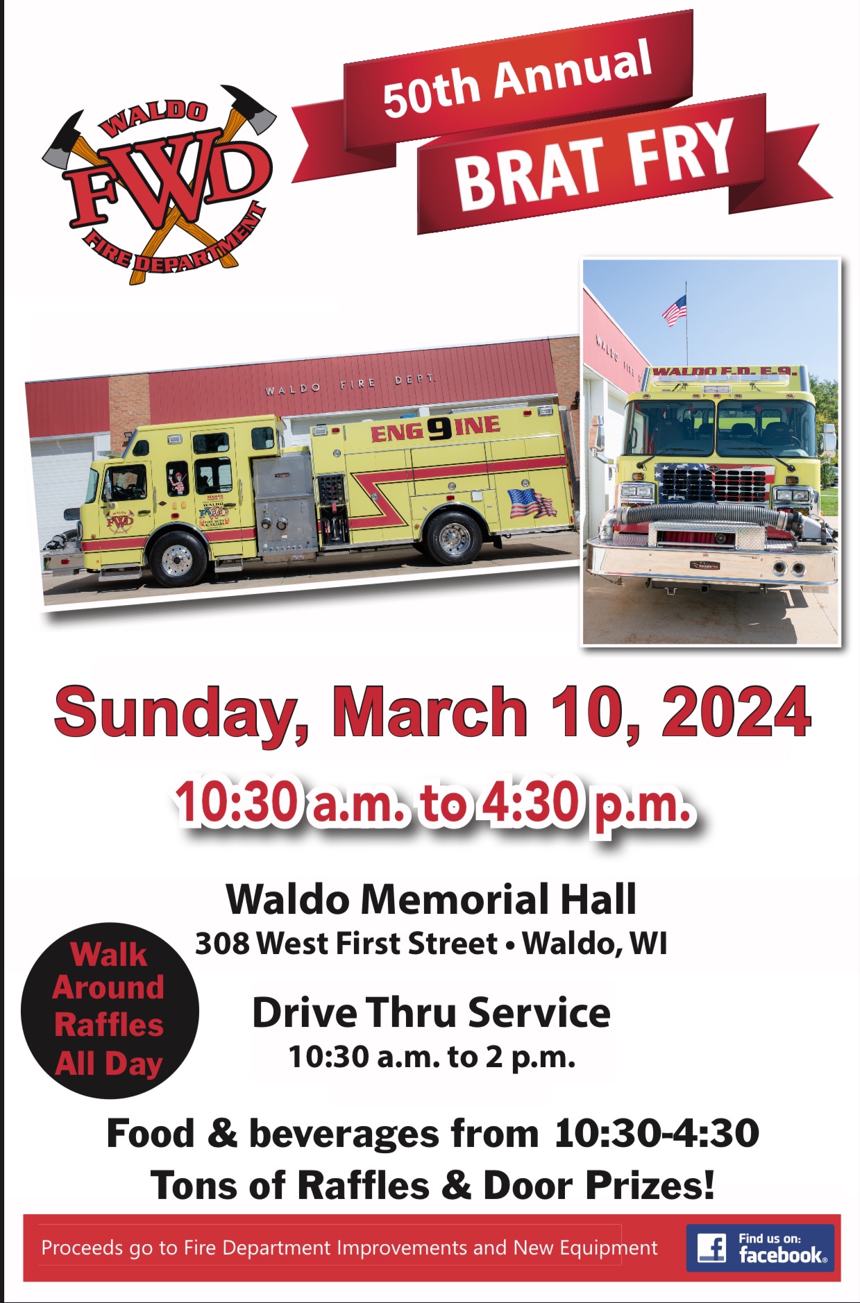 WALDO FIRE DEPARTMENT 50TH ANNUAL BRAT FRY Village of Waldo